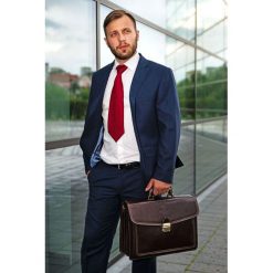 Skórzana teczka aktówka męska PAOLO PERUZZI GA158 brązowa - Brązowy. Pomarańczowe aktówki męskie Paolo Peruzzi, w paski, ze skóry, eleganckie. Za 399,99 zł.