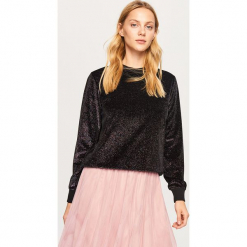 Bluza z błyszczącą nitką - Czarny. Czarne bluzy rozpinane damskie Reserved, l. Za 79,99 zł.