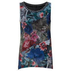 Desigual Top Damski Ts Tiglits Xl Czarny. Czarne koszulki damskie Desigual, na co dzień, xl, bez wzorów, bez kołnierzyka, bez rękawów. Za 229,00 zł.