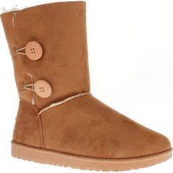 Buty zimowe damskie: Zimowe botki „Lola” w kolorze jasnobrązowym
