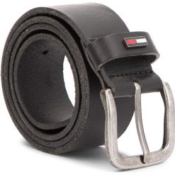 Pasek Męski TOMMY JEANS - Tjm Flag Loop Belt 4.0CM AM0AM02794 002. Czarne paski męskie Tommy Jeans, w paski, z jeansu. Za 179,00 zł.