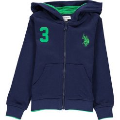 Bluza w kolorze granatowym. Niebieskie bluzy niemowlęce U.S. POLO ASSN. Kids, z nadrukiem, z bawełny, bez rękawów, bez kaptura. W wyprzedaży za 152,95 zł.