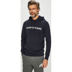 Calvin Klein Jeans - Bluza J30J309528. Niebieskie bluzy męskie marki Calvin Klein Jeans, xl, z nadrukiem, z bawełny, z kapturem. Za 399,90 zł.