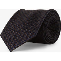 Andrew James New York - Męski krawat z jedwabiu, brązowy. Pomarańczowe krawaty męskie Andrew James New York, bez wzorów, z jedwabiu, eleganckie. Za 149,95 zł.