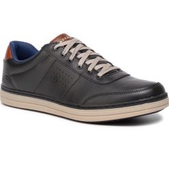 Półbuty SKECHERS - Avano 65876/BLK Black. Czarne półbuty męskie Skechers, na co dzień, bez wzorów, ze skóry ekologicznej, eleganckie, bez zapięcia. Za 299,00 zł.
