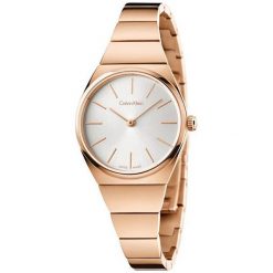 Calvin Klein Najwyższy K6C23646. Różowe zegarki damskie marki Calvin Klein, złote. W wyprzedaży za 1063,00 zł.