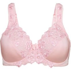 Biustonosz "minimizer" bonprix jasnoróżowy. Różowe biustonosze bonprix, z haftami. Za 27,99 zł.