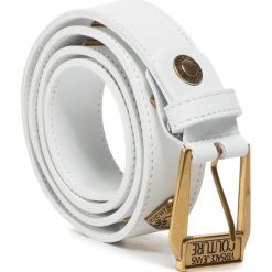 Pasek Damski VERSACE JEANS COUTURE - D8VVBF09 71548 003. Białe paski damskie Versace Jeans Couture, w paski, z jeansu. Za 549,00 zł.