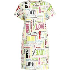 Sukienka codzienna LOVE MOSCHINO W5A9180M 4019. Białe sukienki damskie Love Moschino, na co dzień, s, bez wzorów, z bawełny, bez kołnierzyka, bez rękawów, proste. W wyprzedaży za 529,00 zł.