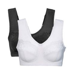 Cellbes Biustonosz Lily 2 Pack czarny biały female czarny/biały 75B. Czarne biustonosze sportowe damskie Cellbes, s, z haftami. Za 179,00 zł.