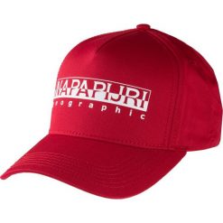 Czapka z daszkiem Napapijri. Czerwone czapki męskie bez wzorów, klasyczne. Za 89,00 zł.