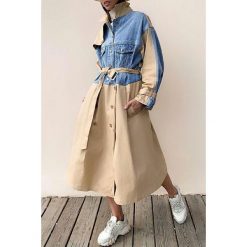 Płaszcz damski BELDA. Płaszcze damskie Płaszcz damski BELDA, s, bez wzorów, z denimu. W wyprzedaży za 179,00 zł.