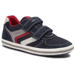 Sneakersy GEOX - J Vita A J92A4A 01422 C0735 D Navy/Red. Niebieskie trampki chłopięce Geox, bez wzorów, ze skóry, na rzepy. W wyprzedaży za 229,00 zł.