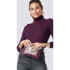 Trendyol Sweter z marszczonym golfem - Purple. Szare golfy damskie marki Vila, l, z bawełny, z okrągłym kołnierzem. Za 80,95 zł.