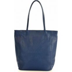 GABRIELA Włoski Modny shopper na ramię skórzany MAZZINI granatowy. Niebieskie shopper bag damskie MAZZINI, ze skóry, na ramię. Za 249,00 zł.