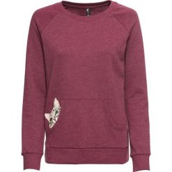 Bluza z nadrukiem kota bonprix czerwony rododen mel. Fioletowe bluzy damskie bonprix, z nadrukiem, bez rękawów, bez kaptura. Za 74,99 zł.