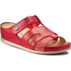 Chodaki damskie: Klapki DR. BRINKMANN - 700934-4 Rot/Punkte