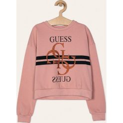 Guess Jeans - Bluza dziecięca 118-175 cm. Czarne bluzy dziewczęce Guess Jeans, z nadrukiem, z elastanu, bez rękawów, bez kaptura. Za 219,90 zł.