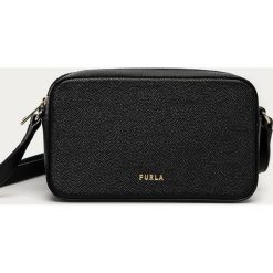 Furla - Torebka skórzana Block. Czarne listonoszki damskie Furla, w paski, z poliesteru, na ramię, małe, bez dodatków. Za 759,90 zł.