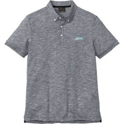 Shirt polo z kołnierzykiem przypinanym na guziki bonprix czarny melanż. Czarne koszulki męskie bonprix, s, bez wzorów, z bawełny, bez rękawów. Za 24,99 zł.