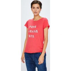 Pepe Jeans - Top. Różowe topy damskie marki Pepe Jeans, m, z jeansu. W wyprzedaży za 99,90 zł.