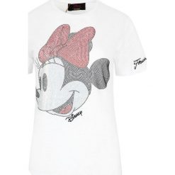 T-shirt Fracomina & Disney. Białe koszulki damskie z motywem z bajki, z włoskim kołnierzykiem. Za 289,00 zł.