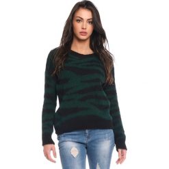 Sweter "Romy" w kolorze czarno-zielonym. Zielone swetry damskie Scarlet Jones, m, bez wzorów, bez rękawów, bez kaptura. W wyprzedaży za 169,95 zł.
