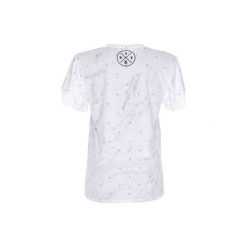 T-shirt Tropical Marble. Białe t-shirty damskie Who cares, bez wzorów, bez kołnierzyka. Za 89,99 zł.