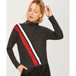 Bluzka z golfem - Szary. Szare bluzki damskie Reserved, s, bez wzorów, z golfem, bez rękawów. Za 49,99 zł.