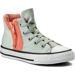 Trampki CONVERSE - Ctas Sport Zip Hi 659992C Dried Bamboo/Crimson Pulse. Zielone trampki dziewczęce Converse, bez wzorów, z gumy, bez zapięcia. W wyprzedaży za 169,00 zł.
