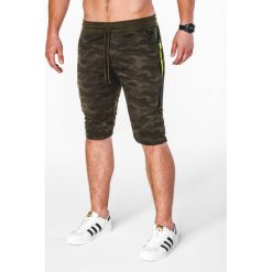 Spodenki i szorty męskie: KRÓTKIE SPODENKI MĘSKIE DRESOWE W068 - KHAKI