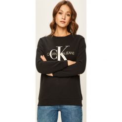 Calvin Klein Jeans - Bluza. Czarne bluzy damskie Calvin Klein Jeans, s, z nadrukiem, z bawełny, bez rękawów, bez kaptura. Za 449,90 zł.