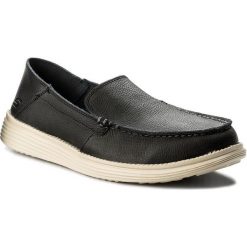 Mokasyny SKECHERS - Breson 65505/BLK Black. Czarne mokasyny męskie Skechers, ze skóry. W wyprzedaży za 189,00 zł.
