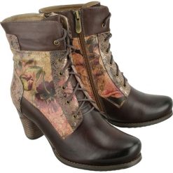 MANITU 961748-2 braun/taupe, botki damskie. Botki damskie Manitu, ze skóry, bez obcasa, na obcasie, na zamek. W wyprzedaży za 381,50 zł.