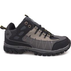 Szare męskie obuwie trekkingowe M317. Szare buty trekkingowe męskie ButyModne, z materiału, na sznurówki, trekkingowe. Za 84,99 zł.