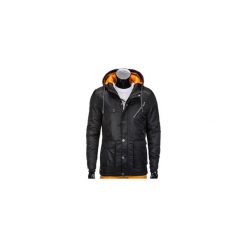 KURTKA MĘSKA PRZEJŚCIOWA PARKA C302 - CZARNA. Czarne kurtki męskie pikowane Ombre Clothing, m, z nylonu. Za 99,00 zł.