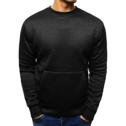 Bluzy męskie: Bluza męska kangurka czarna (bx1884)
