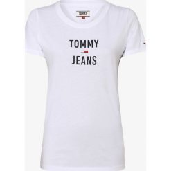 Tommy Jeans - T-shirt damski, biały. Białe t-shirty damskie Tommy Jeans, m, z nadrukiem, z bawełny, bez kołnierzyka. Za 159,95 zł.