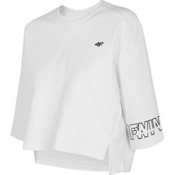 Bluza damska BLD272 - biały. Białe bluzy damskie 4f, bez wzorów, z dzianiny, bez rękawów, bez kaptura. Za 79,99 zł.
