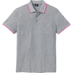 Shirt polo z krótkim rękawem bonprix jasnoszary melanż. Szare koszulki męskie bonprix, s, bez wzorów, z bawełny, z krótkim rękawem. Za 37,99 zł.