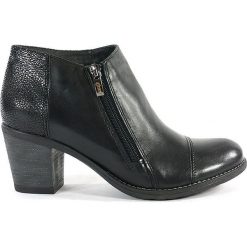 BOTKI DAMSKIE ESC 1368B CZA. Botki damskie ESCOTT, ze skóry, bez obcasa, bez zapięcia. Za 139,00 zł.