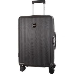 Walizka w kolorze czarnym - 39 l. Czarne walizki Travel One, z materiału. W wyprzedaży za 189,95 zł.