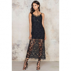 NA-KD Boho Długa szydełkowa sukienka - Black. Czarne sukienki NA-KD Boho, boho, z długim rękawem, maxi. W wyprzedaży za 78,89 zł.