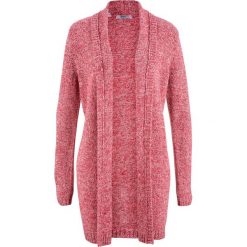 Długi sweter rozpinany, długi rękaw bonprix czerwony melanż. Czerwone kardigany damskie bonprix. Za 89,99 zł.