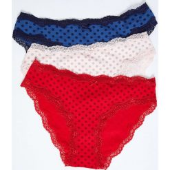 Etam - Figi Leonore (3-pack). Czerwone majtki damskie Etam, s, z elastanu. W wyprzedaży za 59,90 zł.
