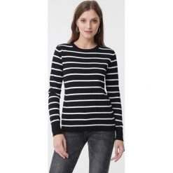 Czarny Sweter Meghan. Czarne swetry damskie Born2be, na zimę, s, w paski, klasyczne, bez rękawów, długie, bez kaptura. Za 99,99 zł.