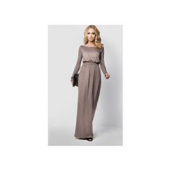 SUKIENKA LONG MAXI CAPPUCCINO. Pomarańczowe sukienki damskie marki Meleksima, s, bez wzorów, z wiskozy, bez kołnierzyka, z długim rękawem, długie, maxi. Za 107,40 zł.