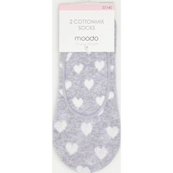 2 pack balerinek. Szare skarpetki damskie Moodo, bez wzorów, z elastanu. Za 19,99 zł.