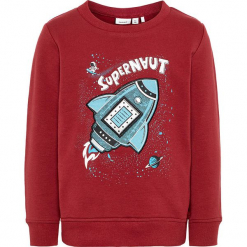 Bluza "Ramme" w kolorze ciemnoczerwonym. Czerwone bluzy niemowlęce Name it Kids, z bawełny. W wyprzedaży za 49,95 zł.