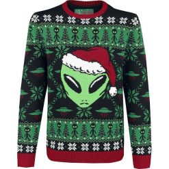 Ugly Christmas Sweater Alien Sweter z dzianiny wielokolorowy. Szare swetry klasyczne męskie marki Ugly Christmas Sweater, m, z dzianiny, z okrągłym kołnierzem. Za 184,90 zł.